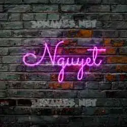 nguyet in Pink Neon style - 3D name wallpaper
