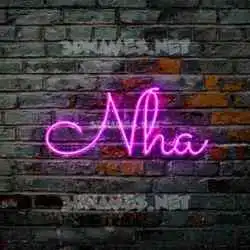 nha in Pink Neon style - 3D name wallpaper