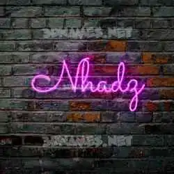 nhadz in Pink Neon style - 3D name wallpaper