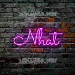 nhat in Pink Neon style - 3D name wallpaper