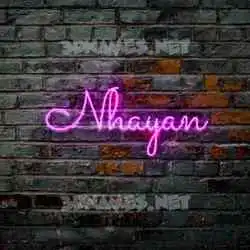 nhayan in Pink Neon style - 3D name wallpaper