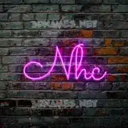 nhc in Pink Neon style - 3D name wallpaper