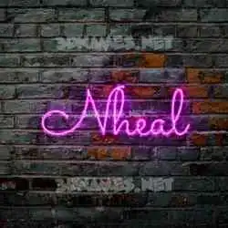 nheal in Pink Neon style - 3D name wallpaper
