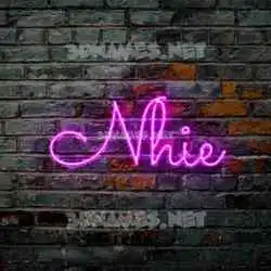 nhie in Pink Neon style - 3D name wallpaper