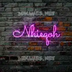 nhieqoh in Pink Neon style - 3D name wallpaper