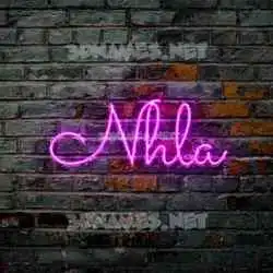 nhla in Pink Neon style - 3D name wallpaper