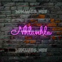 nhlanhla in Pink Neon style - 3D name wallpaper