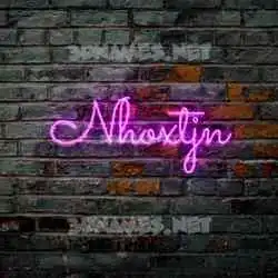 nhoxtjn in Pink Neon style - 3D name wallpaper