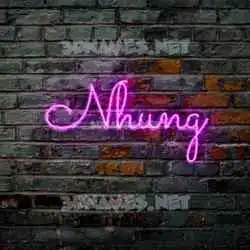 nhung in Pink Neon style - 3D name wallpaper