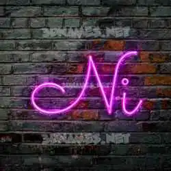 ni in Pink Neon style - 3D name wallpaper