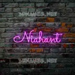 niahant in Pink Neon style - 3D name wallpaper