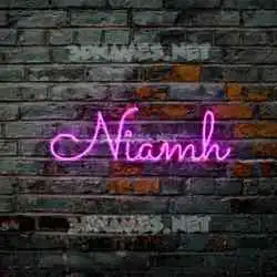 niamh in Pink Neon style - 3D name wallpaper