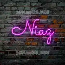 niaz in Pink Neon style - 3D name wallpaper