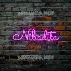 nibadita in Pink Neon style - 3D name wallpaper