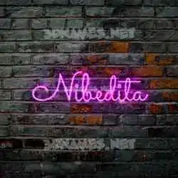 nibedita in Pink Neon style - 3D name wallpaper