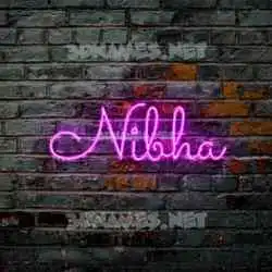 nibha in Pink Neon style - 3D name wallpaper