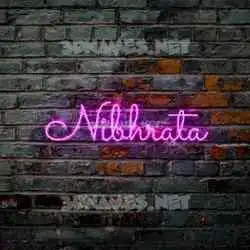 nibhrata in Pink Neon style - 3D name wallpaper
