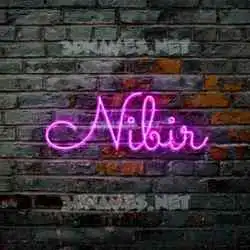 nibir in Pink Neon style - 3D name wallpaper