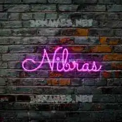 nibras in Pink Neon style - 3D name wallpaper
