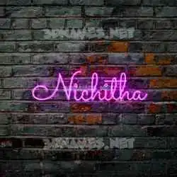 nichitha in Pink Neon style - 3D name wallpaper