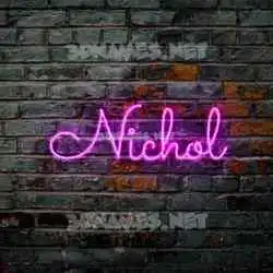 nichol in Pink Neon style - 3D name wallpaper