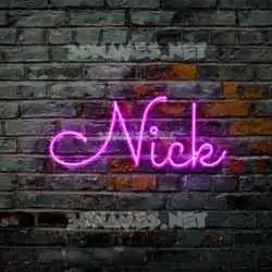 nick in Pink Neon style - 3D name wallpaper