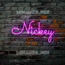 nickey in Pink Neon style - 3D name wallpaper