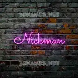 nickman in Pink Neon style - 3D name wallpaper
