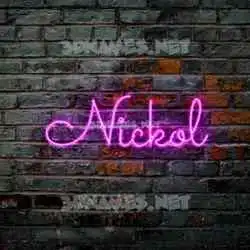 nickol in Pink Neon style - 3D name wallpaper