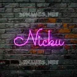 nicku in Pink Neon style - 3D name wallpaper