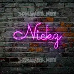nickz in Pink Neon style - 3D name wallpaper