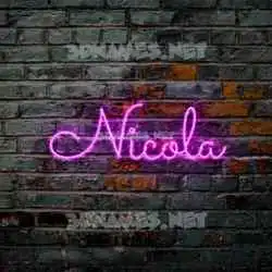 nicola in Pink Neon style - 3D name wallpaper