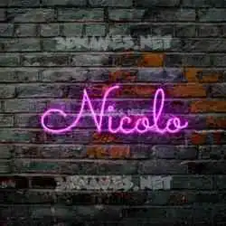 nicolo in Pink Neon style - 3D name wallpaper