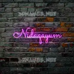 nidaqayum in Pink Neon style - 3D name wallpaper