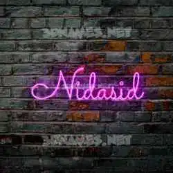 nidasid in Pink Neon style - 3D name wallpaper