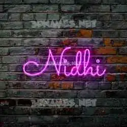 nidhi in Pink Neon style - 3D name wallpaper