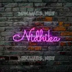 nidhika in Pink Neon style - 3D name wallpaper