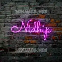 nidhip in Pink Neon style - 3D name wallpaper