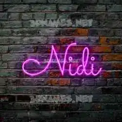nidi in Pink Neon style - 3D name wallpaper