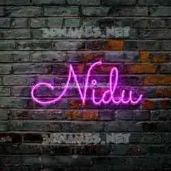 nidu in Pink Neon style - 3D name wallpaper