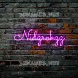 nidzrokzz in Pink Neon style - 3D name wallpaper