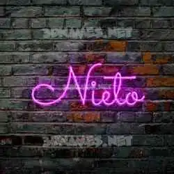 nieto in Pink Neon style - 3D name wallpaper