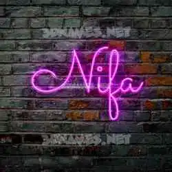 nifa in Pink Neon style - 3D name wallpaper