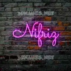 nifriz in Pink Neon style - 3D name wallpaper