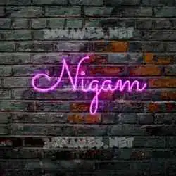 nigam in Pink Neon style - 3D name wallpaper