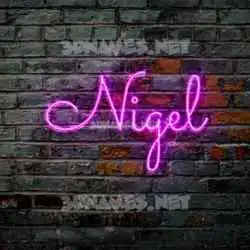 nigel in Pink Neon style - 3D name wallpaper