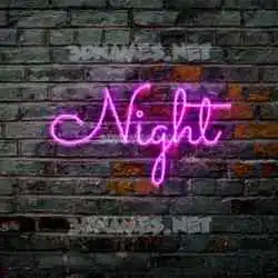 night in Pink Neon style - 3D name wallpaper