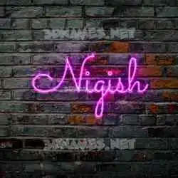 nigish in Pink Neon style - 3D name wallpaper