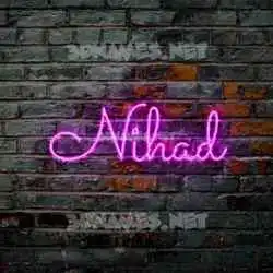 nihad in Pink Neon style - 3D name wallpaper