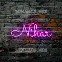 nihar in Pink Neon style - 3D name wallpaper